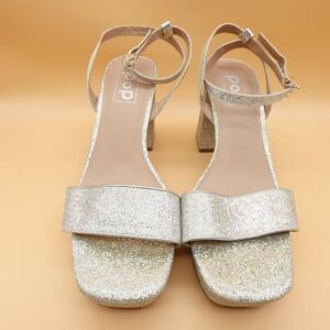 Pop CASEN Shoes Womens Size 11 Silver Glitter